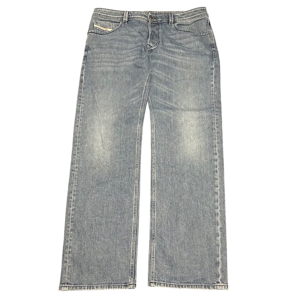 Diesel Industry Mens Straight Leg Jeans Light Wash Blue Denim W36 L32